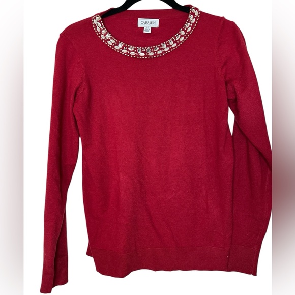 Women’s Red Rhinestones Sweater, Size Small, NWOT - Picture 5 of 5